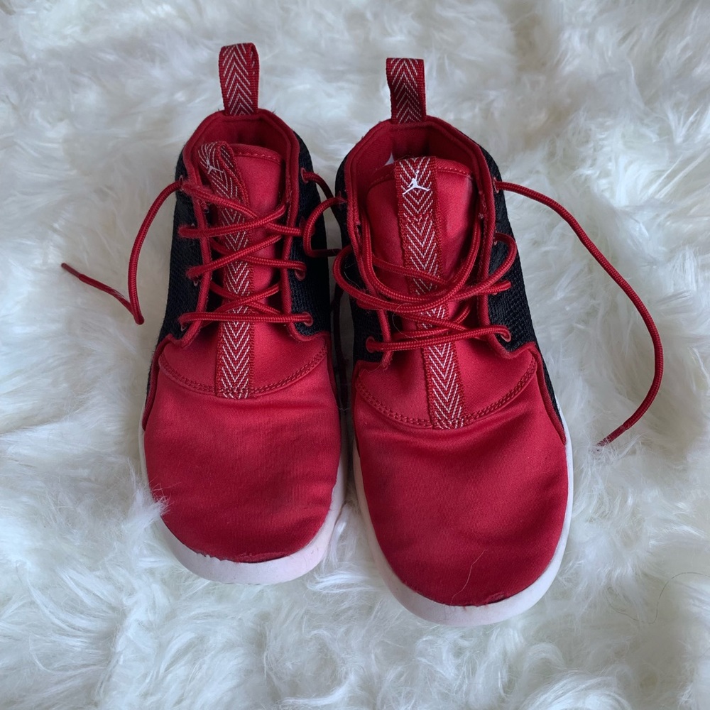 Boys Red Black Jordans Sneakers